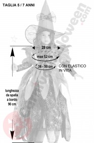 Misure del Costume Halloween Bambina bellissimo taglia 5 7 anni