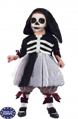 Costume Halloween Bambina piccola damina degli scheletri
