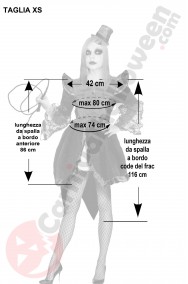 Misure del costume Halloween donna domatrice del circo dell'orrore