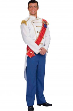 Vestito da principe azzurro di Cenerentola con giacca bianca