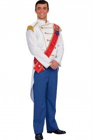 Vestito da principe azzurro di Cenerentola con giacca bianca
