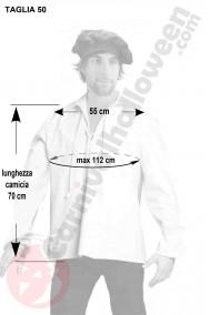 Misure camicia medievale di cotone uomo taglia 50