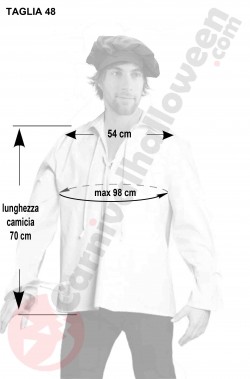 Misure camicia medievale uomo taglia 48 tedesca di cotone