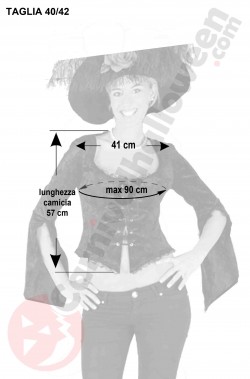 Misure camicia da donna nera da piratessa