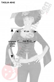 Misure camicia da donna nera da piratessa