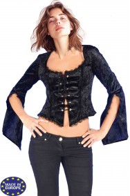Camicia nera da donna piratessa 800