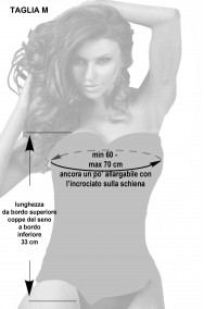 Misure del corsetto nero con stecche taglia M gessato