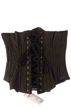 Corsetto nero con stecche a righine vista posteriore taglia M