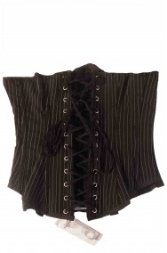 Corsetto nero con stecche a righine vista posteriore taglia M