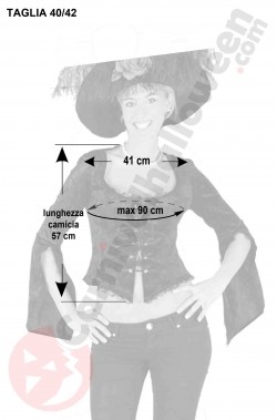 Misure della camicia da donna corta taglia 40 42 con stringa e maniche svasate porpora