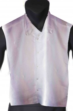 Finta camicia bianca lucida a gilet senza maniche
