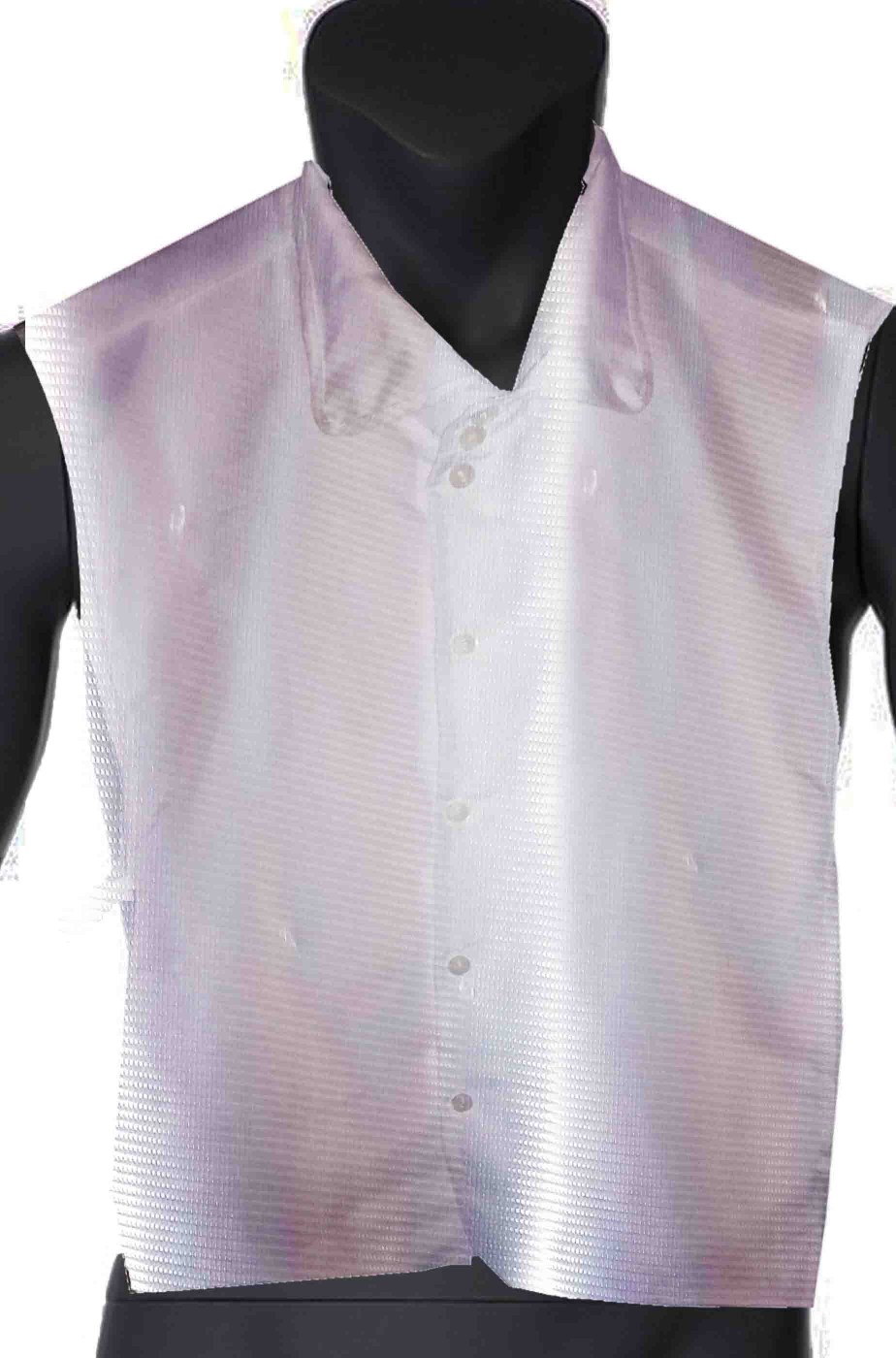 Finta camicia bianca lucida a gilet senza maniche Finta camicia bianca lucida a gilet senza maniche