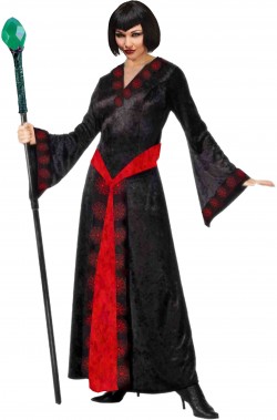 Costume Halloween donna maga stregona lungo