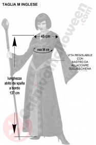 Misure Costume Halloween donna taglia M maga stregona lungo