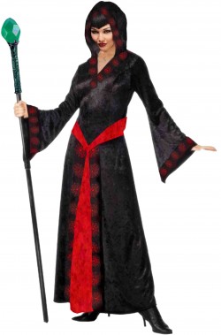 Vestito Halloween Maga Negromante donna lungo