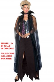 Vestito di carnevale vittoriano lungo con spacchi senza maniche