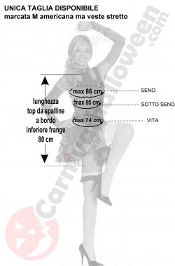 Misure costume da ballerina donna SM can can saloon girl burlesque