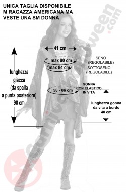 Misure costume medievale donna corto taglia SM