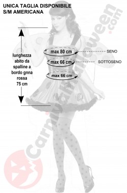 Misure costume donna coccinella Lady Bug taglia S M