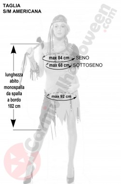 Misure vestito da indiana sexy donna taglia SM