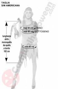 Misure vestito da indiana sexy donna taglia SM