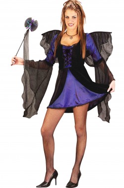 Costume da fata gotica azzurra e nera