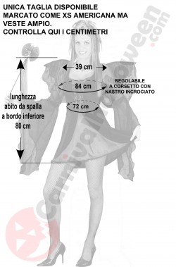 Misure costume halloween donna taglia S fata gotica