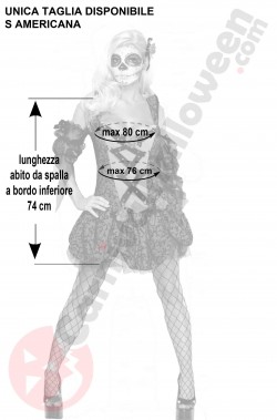 Misure del costume Halloween donna taglia S da regina dia de los muertos