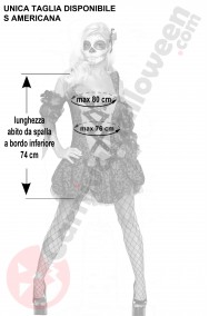 Misure del costume Halloween donna taglia S da regina dia de los muertos