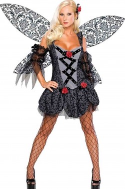 Costume Halloween donna Fata nera gotica vittoriana