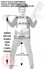 Misure della mascotte di Topolino taglia M