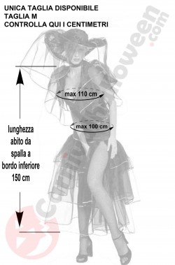 Misure del costume di Halloween donna Vedova Nera taglia M