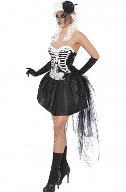 Costume di Halloween donna Scheletro corto