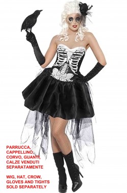 Vestito di Halloween per donna corto scheletra
