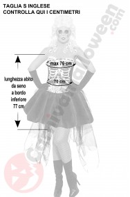 Misure del costume Halloween donna scheletro taglia S