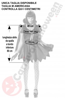 Misure costume Halloween donna taglia M biancaneve dark