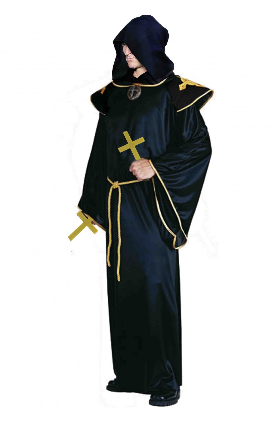 Costume Halloween uomo esorcista con cappuccio Costume Halloween uomo esorcista con cappuccio