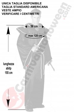 Misure costume Halloween uomo taglia grande XL