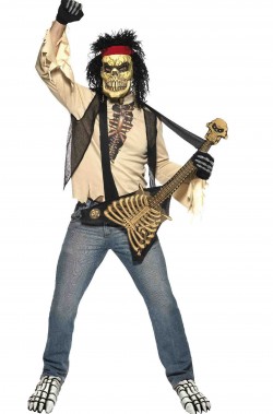 Costume Halloween adulto zombie rocker con chitarra