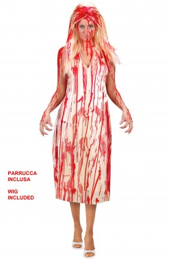 Costume Halloween donna Carrie lo sguardo di satana con parrucca