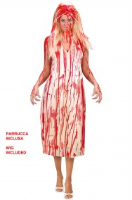 Costume Halloween donna Carrie lo sguardo di satana con parrucca