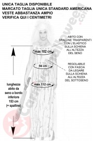 Misure costume Halloween sposa cadavere taglia M