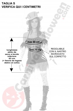 Misure costume Halloween donna taglia S mostro di Frankenstein