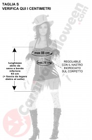 Misure costume Halloween donna taglia S mostro di Frankenstein
