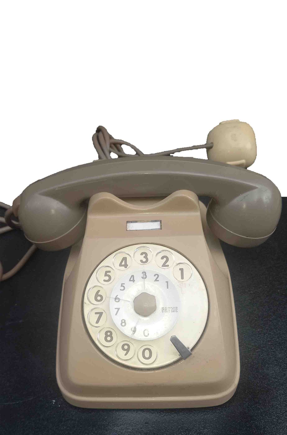 Telefono a disco grigio storico vintage Telefono a disco grigio storico vintage