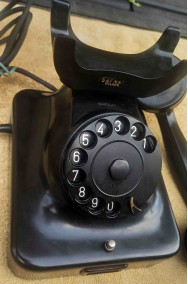 Telefono di bachelite a rotella antico storico nero
