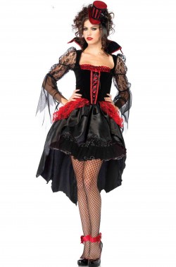 Costume Halloween donna vampira burlesque preziosa