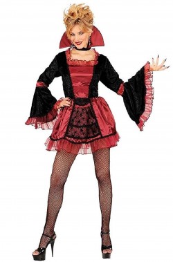 Costume halloween donna vampira gotica bordeaux