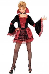 Costume halloween donna vampira gotica bordeaux