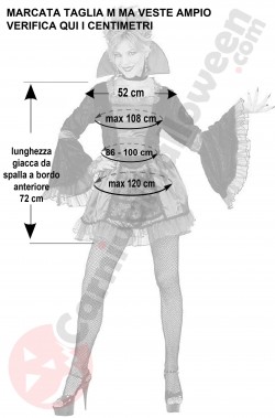 Misure costume vampira gotica taglia M